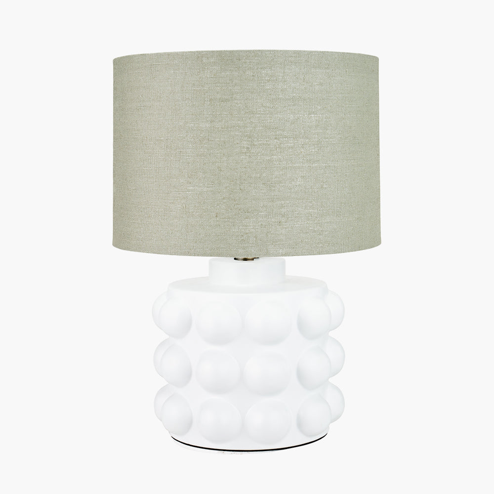 Serenity White Bobbled Ceramic Large Table Lamp - Base Only